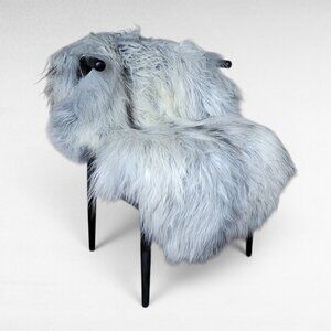 Genuine Icelandic Sheepskin Rug Gray Wide Long Silky Soft 53" x 36"
